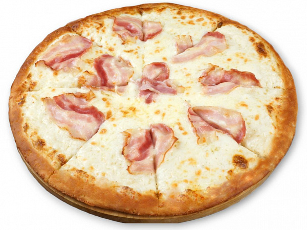 Пицца сливочно-сырная с беконом